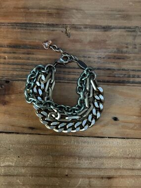 Sabika Multi-Chain Bracelet in Antique Gold and Silver Tones